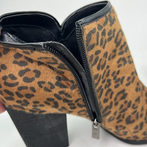 Libby Edelman Claudia 9M Leopard Animal Print Heeled Ankle Bootie Boots Mob Wife - Picture 12 of 16